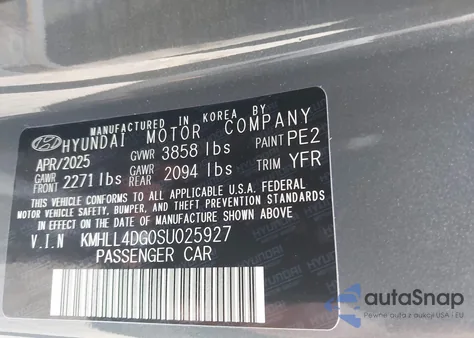 2025 Hyundai Elantra Se из США, поврежденный, VIN KMHLL4DG0SU025927